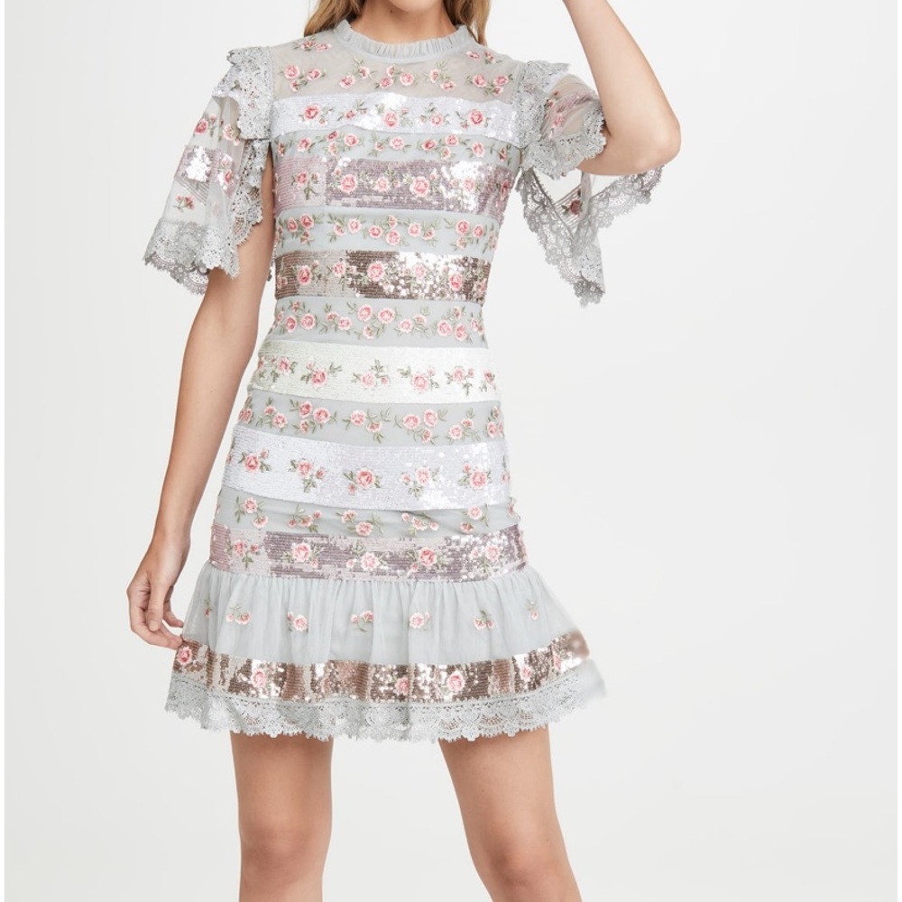 Rose Bud Stripe Mini Dress